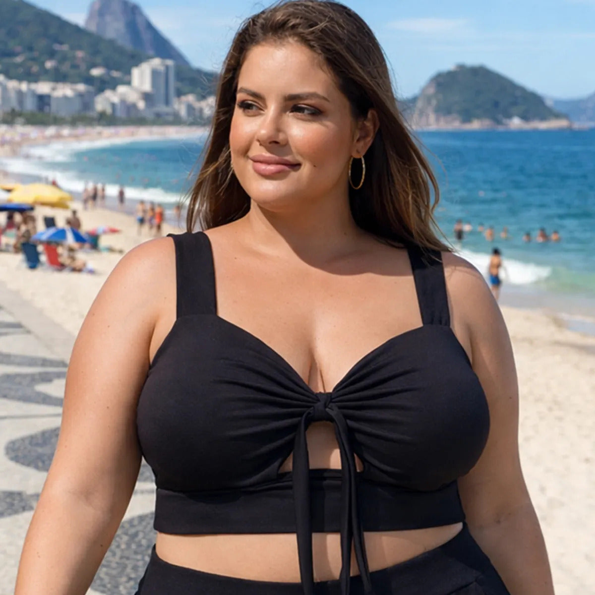Cropped Plus Size Alça Bojo Top Suplex Super Sustentação
