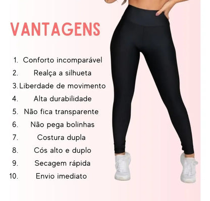 Kit 3 Calças Feminina Legging Grossa Para Academia Cós Alto