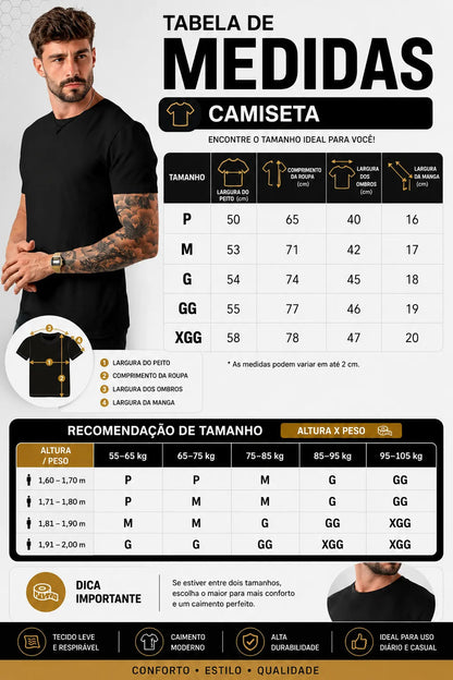 Camiseta Basica Masculina Algodão Lisa Malha Peruana Premium