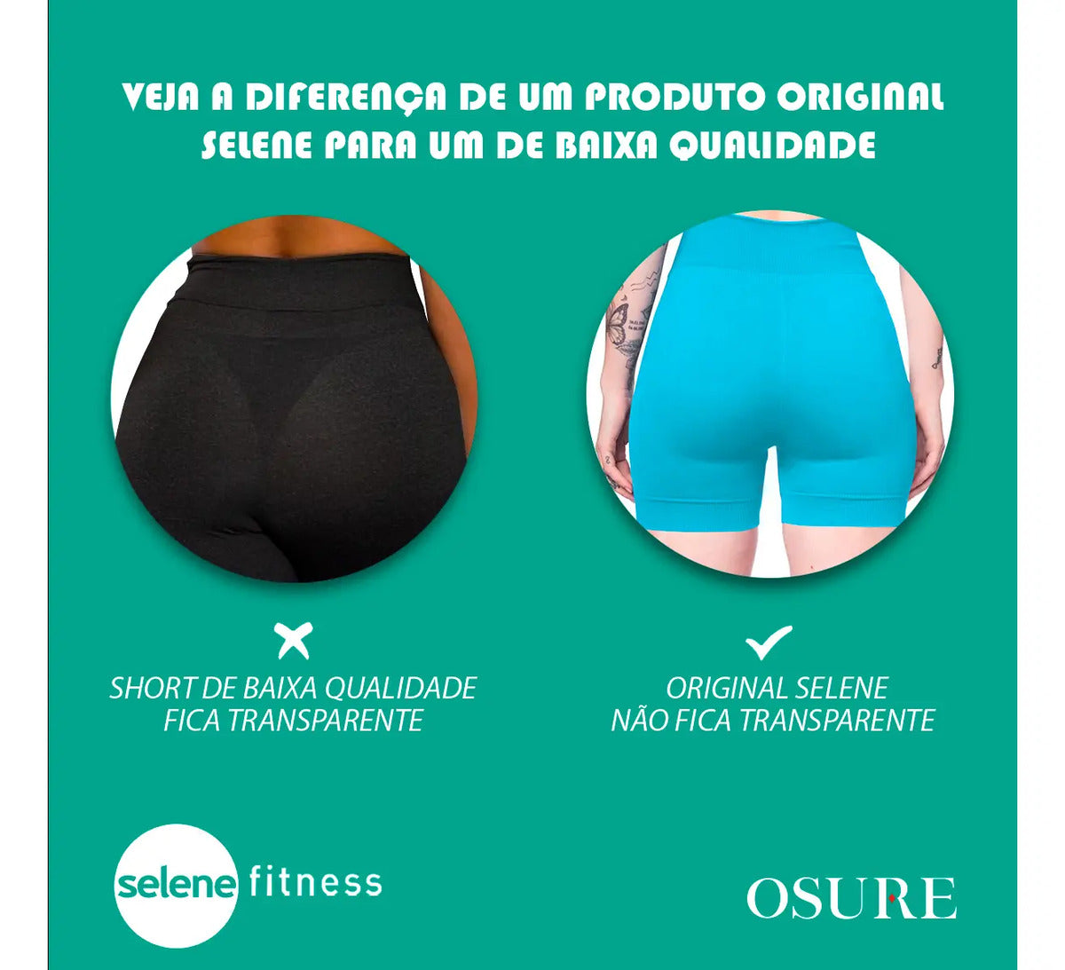 Short Selene Poliamida Zero Transparência Bermuda S/ Costura