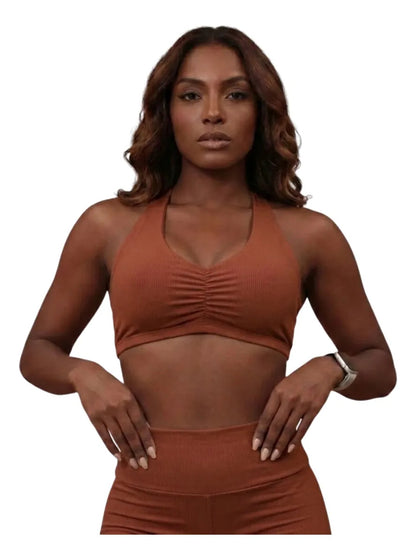 Top Halter Fitness Frente Unica Suplex Bojo Removìvel Yoga