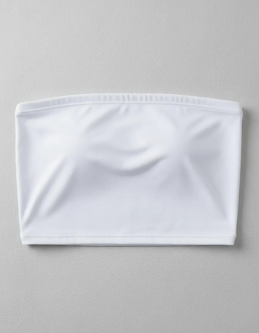 Cropped Tubo Top Tubinho Suplex Duplo Azul Royal Marrom
