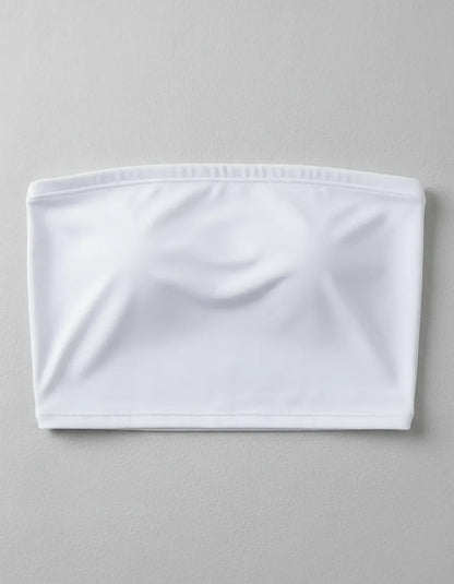 Cropped Tubo Top Tubinho Suplex Duplo Azul Royal Marrom