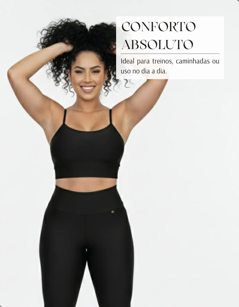 Top Fitness Academia Alça Fina Costa Aberta Feminino