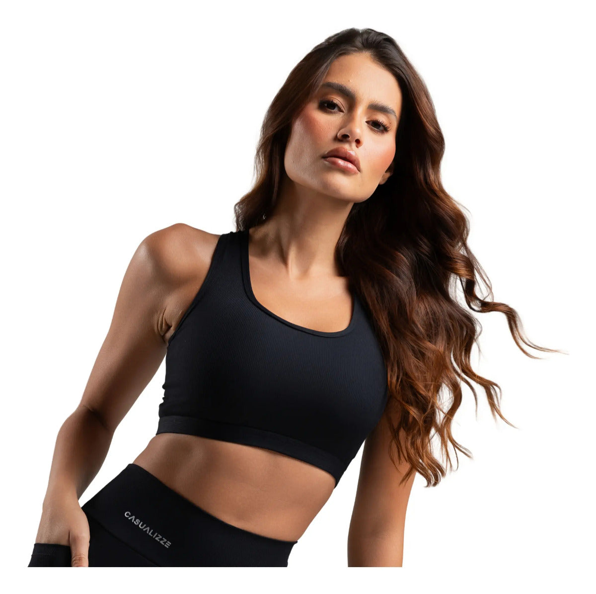 Top Feminino Academia Bolso Nadador Corrida Fitness Esporte