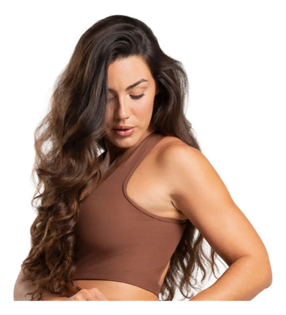 Top Feminino Academia Bolso Nadador Corrida Fitness Esporte