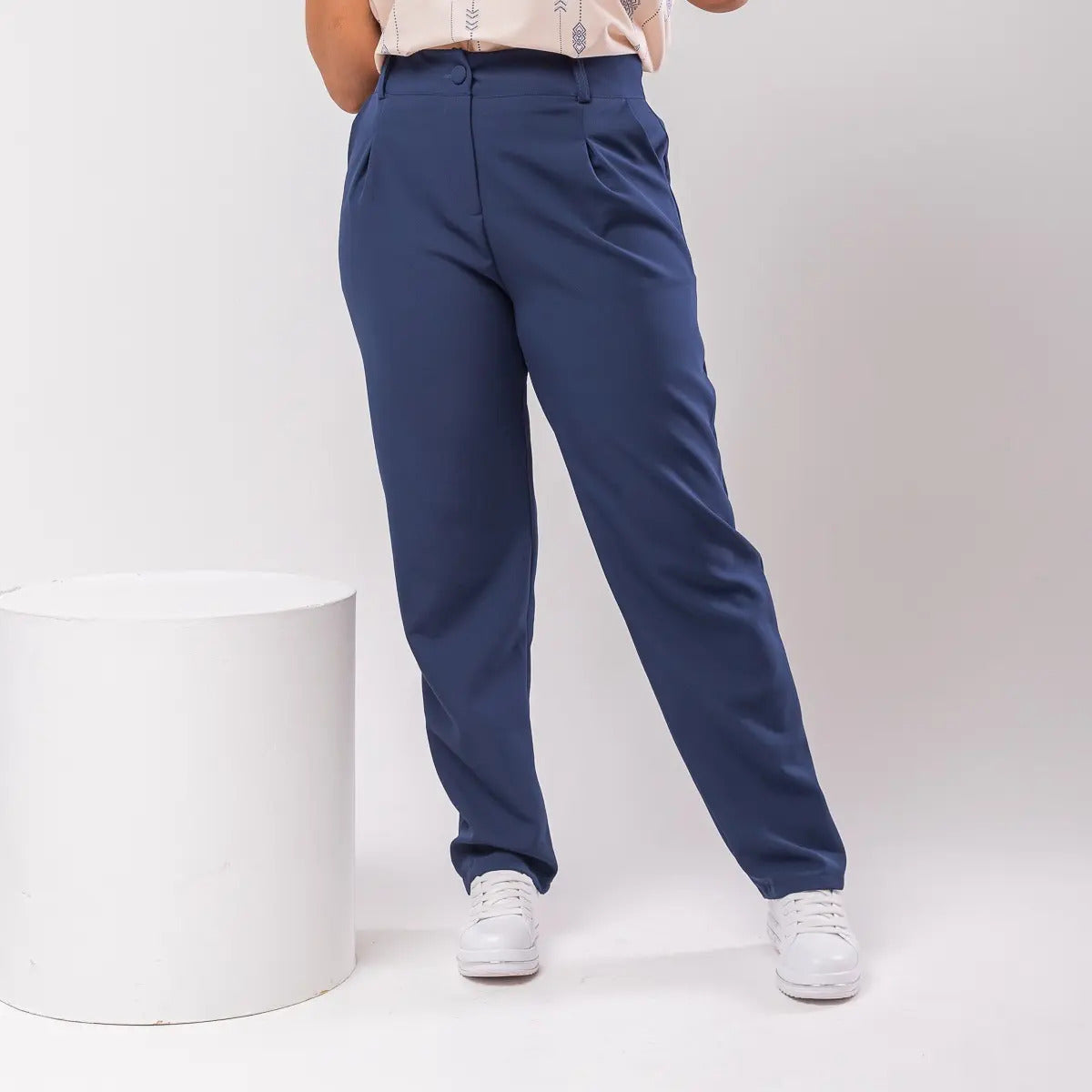 Calça Social Alfaiataria Cintura Alta Plus Size Feminina
