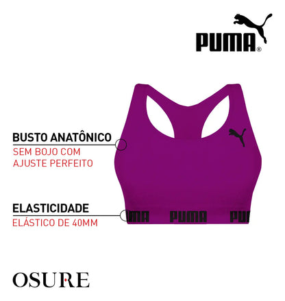 Top Puma Original Feminino Alta Sustentação Academia Fitness