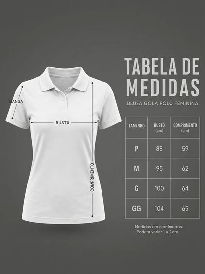 Camisa Gola Polo Feminina Básica Algodão Social Uniforme