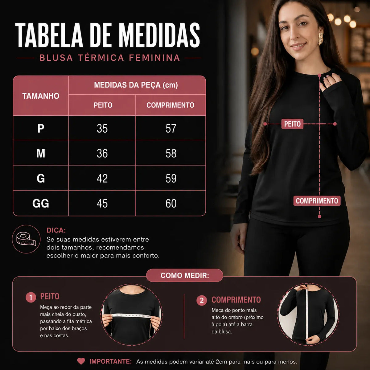 Blusa Térmica Feminina Flanelada Peluciada Frio Inverno