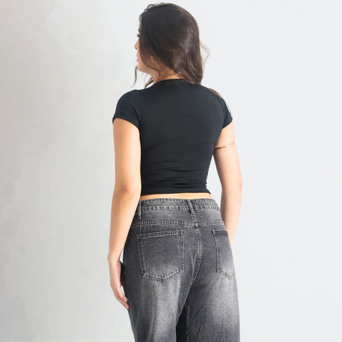 Kit 3 Blusa Baby Tee Justa Ao Corpo Alta Elásticidade Moda