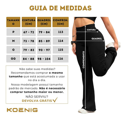 Calça Legging Leg Flare Zero Transparência Grossa Academia