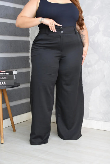 Calça Pantalona Alfaiataria Plus Size Feminina Premium