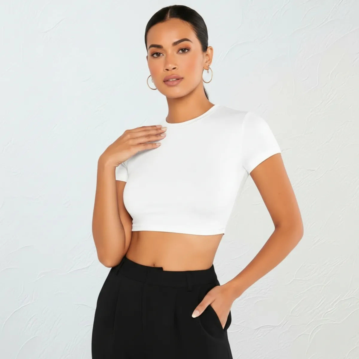 Top Cropped Feminino Básico Blusinha Academia Manga Curta