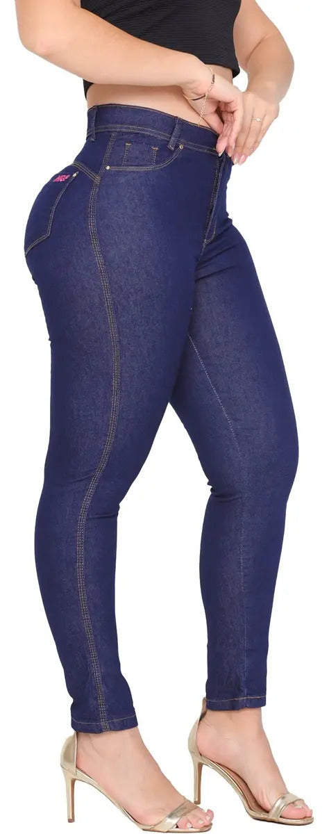 Kit 3 Calça Jeans Feminina Cintura Alta C/ Elastano Lycra