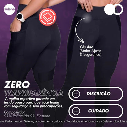 Legging Academia Bolso Cirrê Grossa Sem Transparência Selene