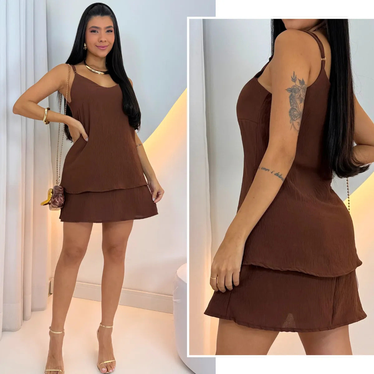 Vestido Feminino Ísis Leve Fluido Casual Elegante Duna para o Verão