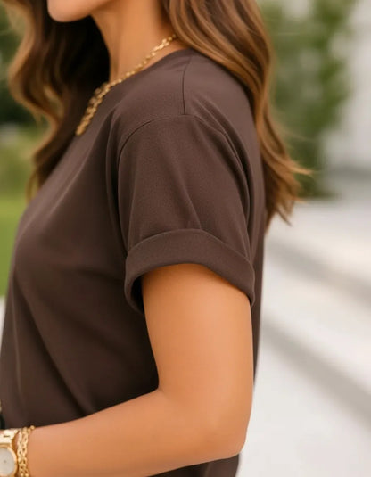 Blusa Feminina Casual Manga Japonesa Dobrada Confortável