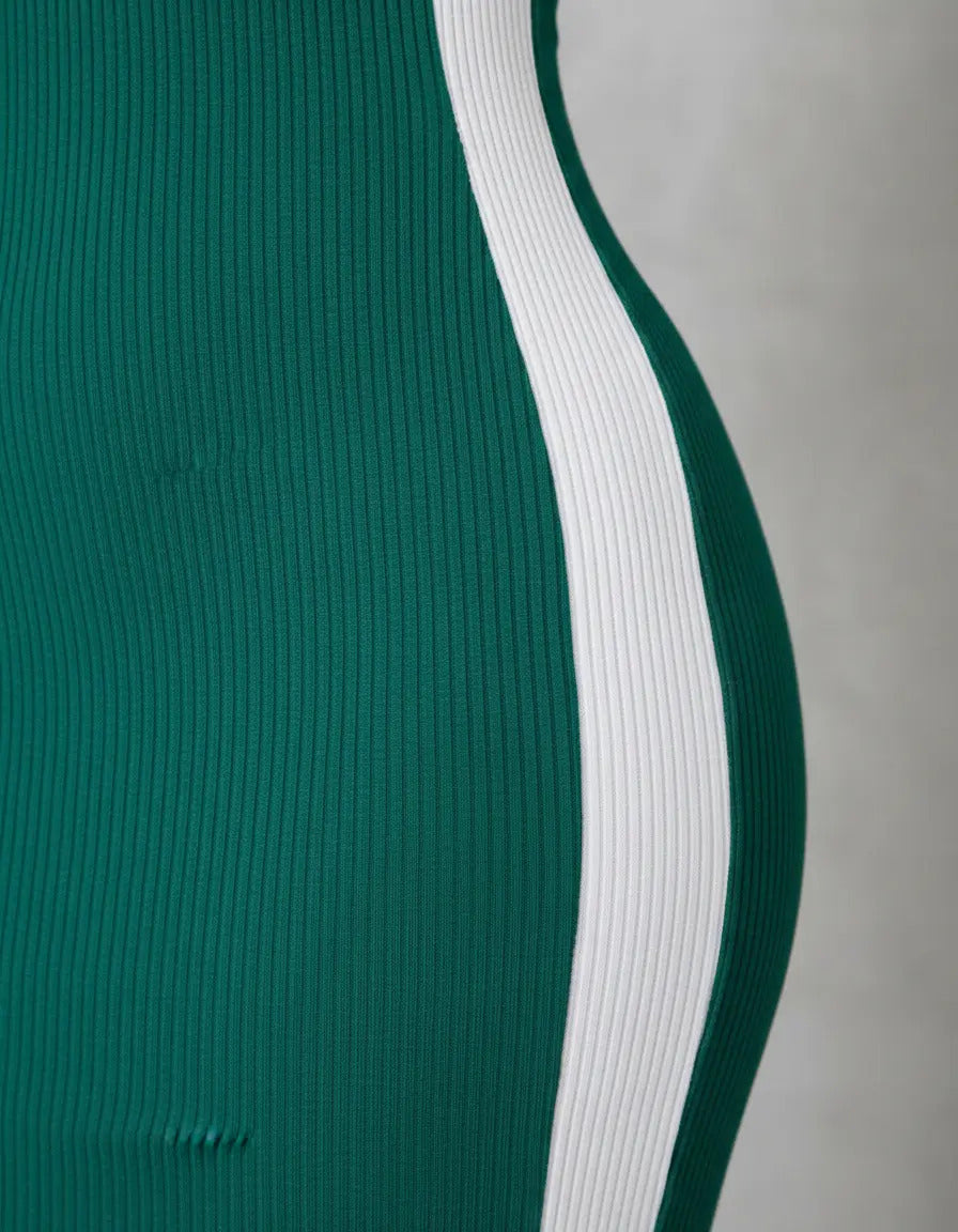 Vestido Canelado Midi Faixas Regata Casual Básico Modelador