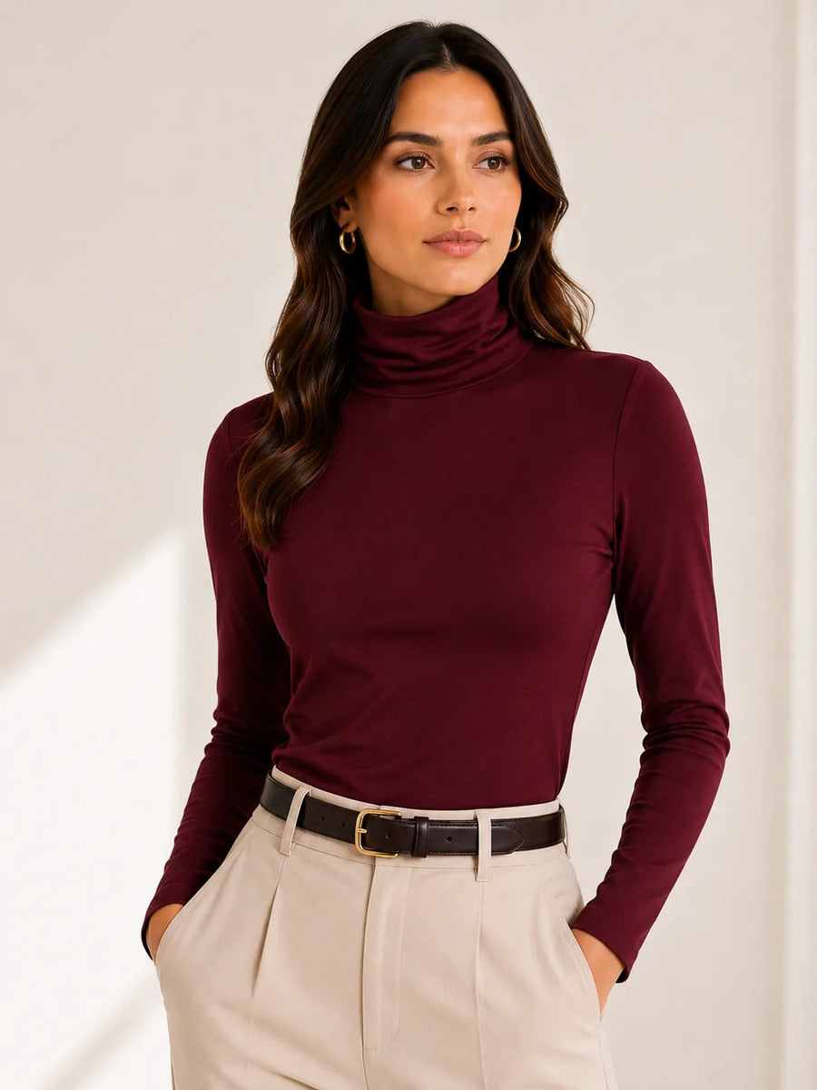 Blusa Cacharrel Feminina Inverno Gola Alta Viscolaycra Cores