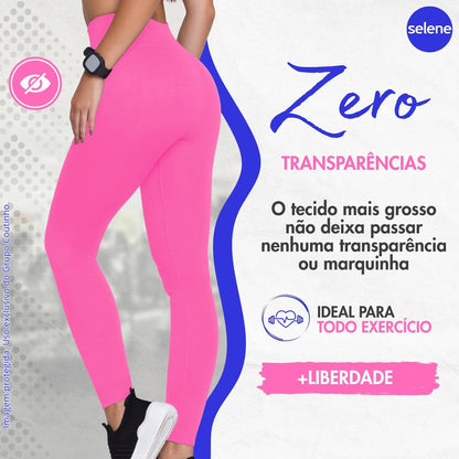 Calça Legging Zero Transparência Fitness Cintura Alta Selene