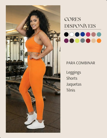 Top Fitness Academina De Alcinha Fina Com Bojo