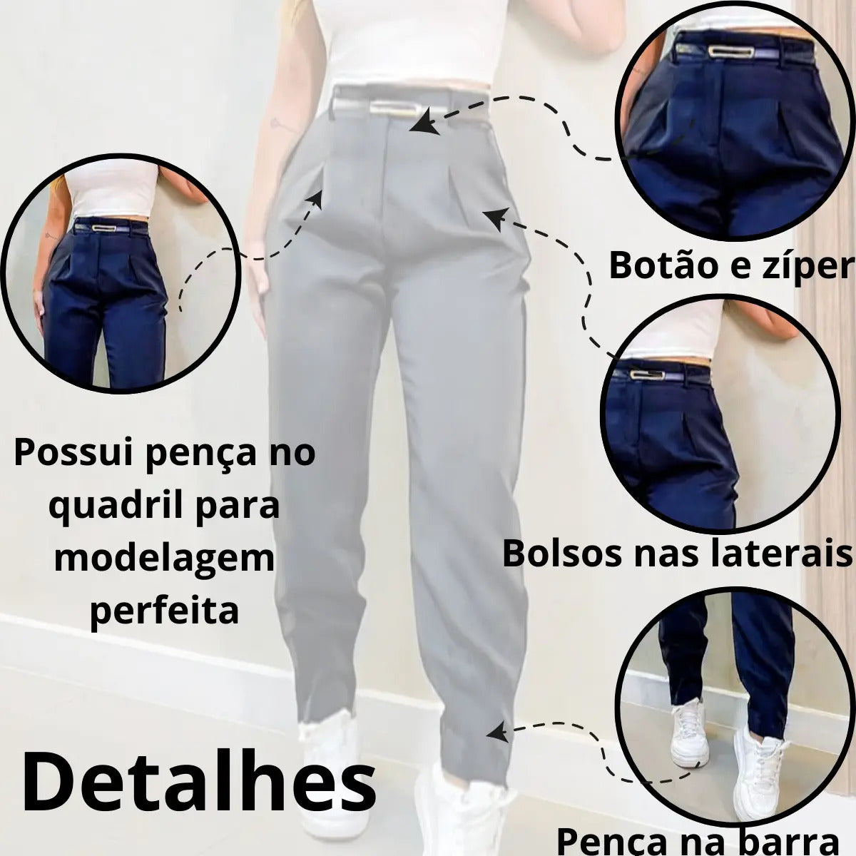 Calça Cenoura Sport Chic Premium Conforto Sofisticada Social