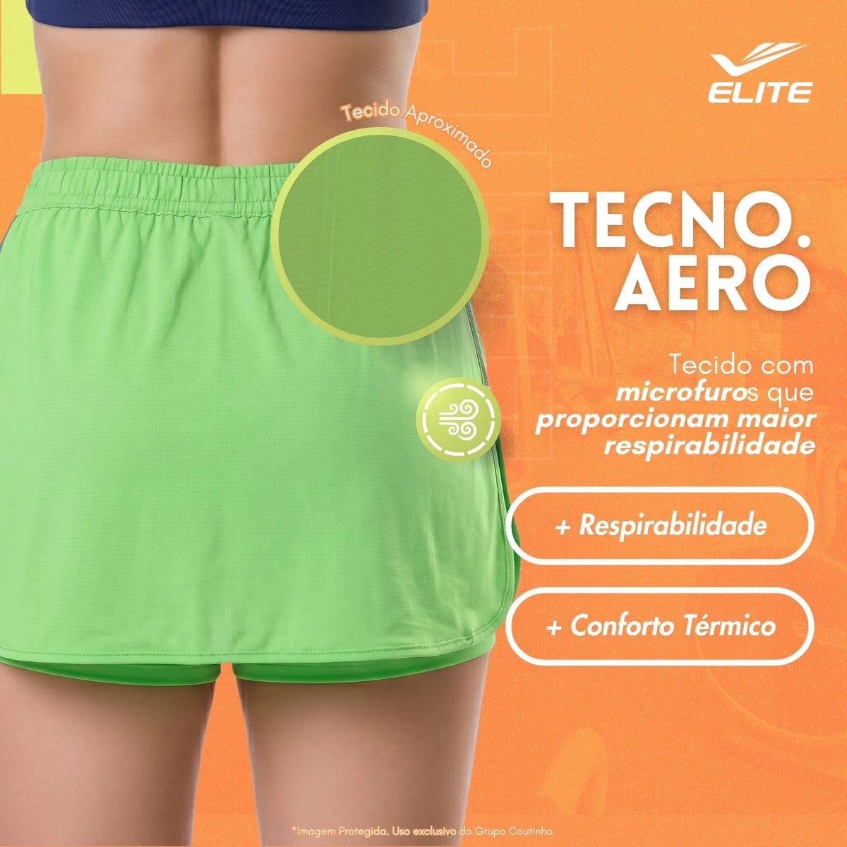 Short Feminino Academia Saia Fitness Corrida Poliamida Elite