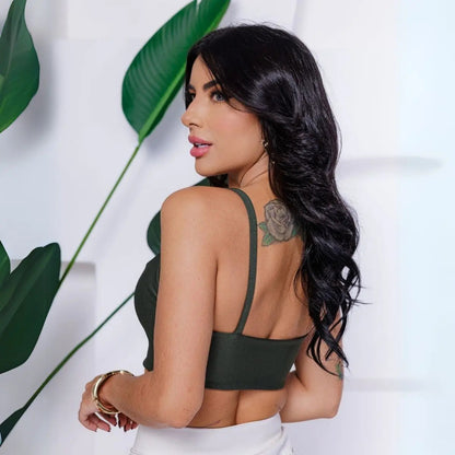 Top Cropped Feminino Alcinha Justo Liganet Fitness Academia