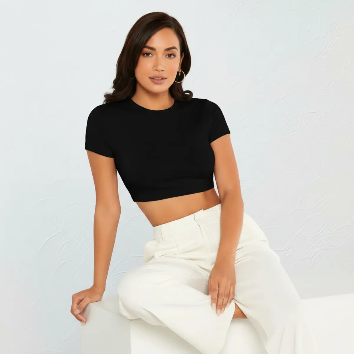Top Cropped Feminino Básico Blusinha Academia Manga Curta