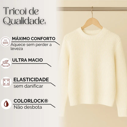 Suéter Blusa Manga Longa Max Cropped Frio Pullover Lã Trico