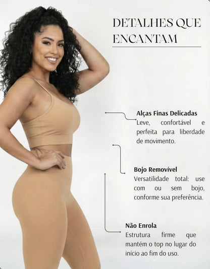 Top Fitness Academina De Alcinha Fina Com Bojo