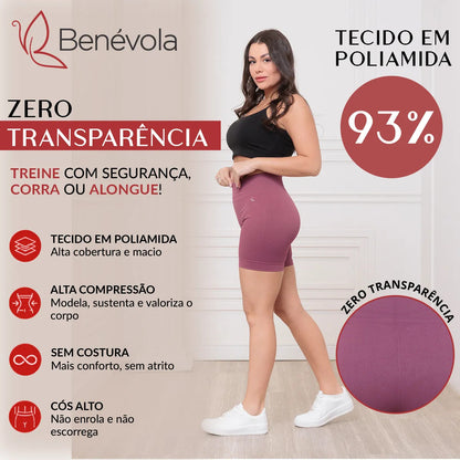 Short Benévola Poliamida Sem Costura Bermuda Confortável