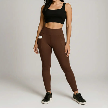 Kit 2 Calças Legging Feminina Grossa Cintura Alta Com Bolso