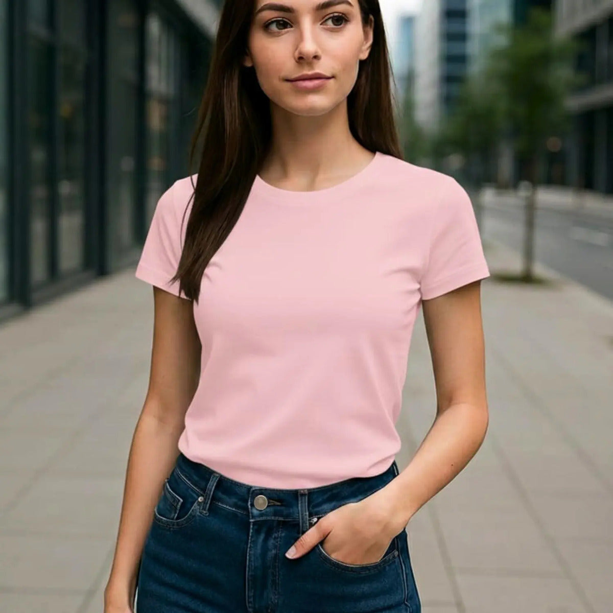 Camiseta Branca Feminina Baby Look Basica Algodao Lisa Cores