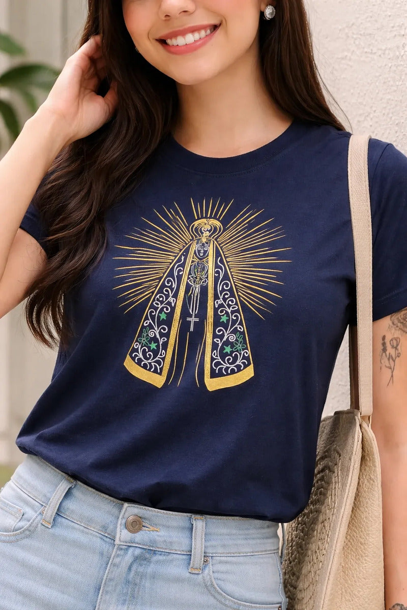 Blusa Feminina T-shirt Camiseta Nossa Senhora Aparecida