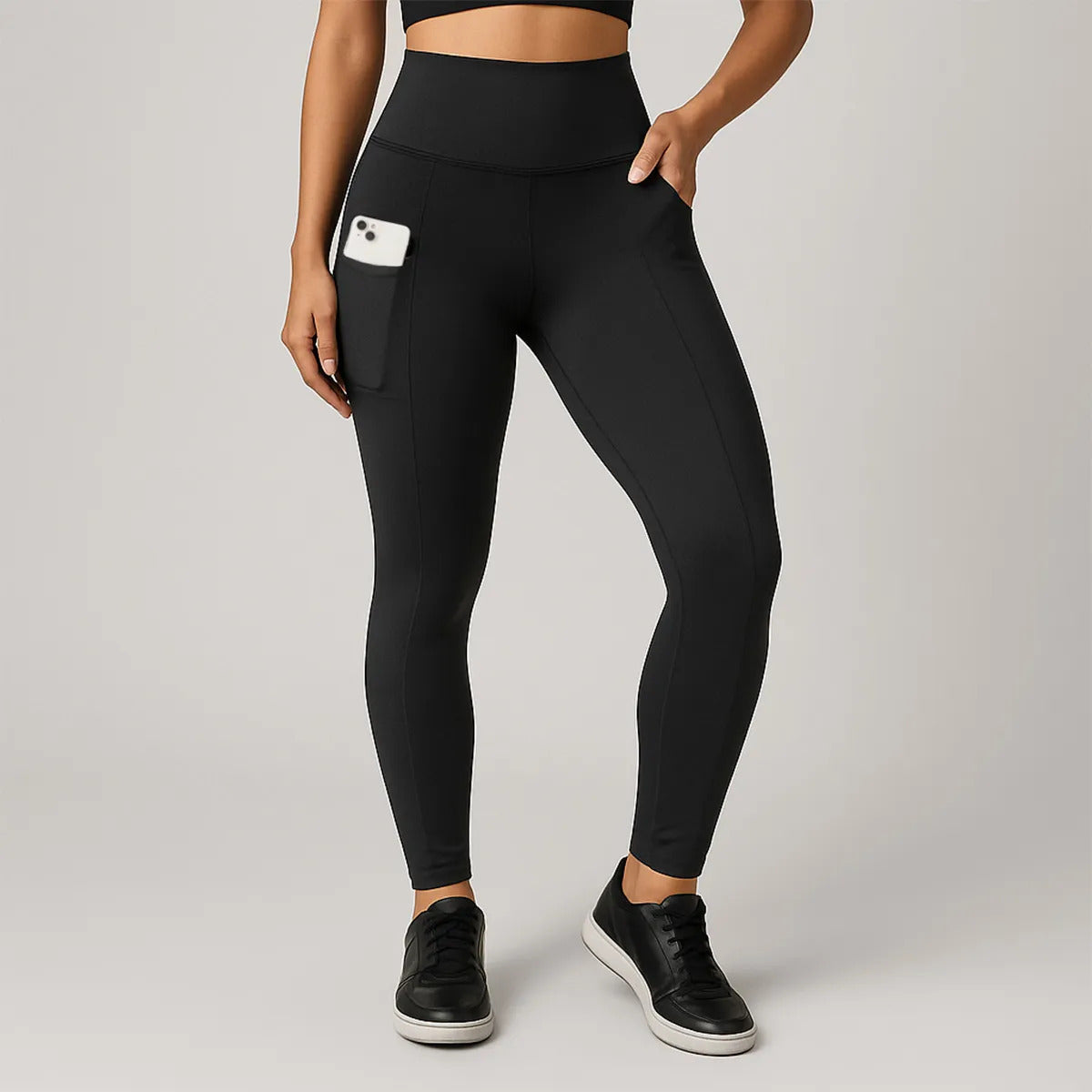 Kit 2 Calças Legging Feminina Grossa Cintura Alta Com Bolso