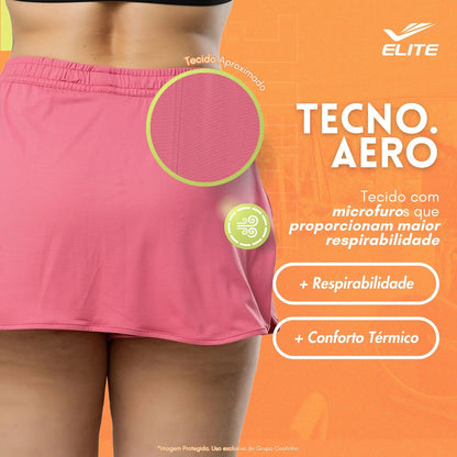 Short Feminino Academia Saia Fitness Corrida Poliamida Elite