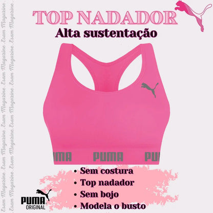 Top Puma Academia Fitness Original Nadador Alta Sustentação