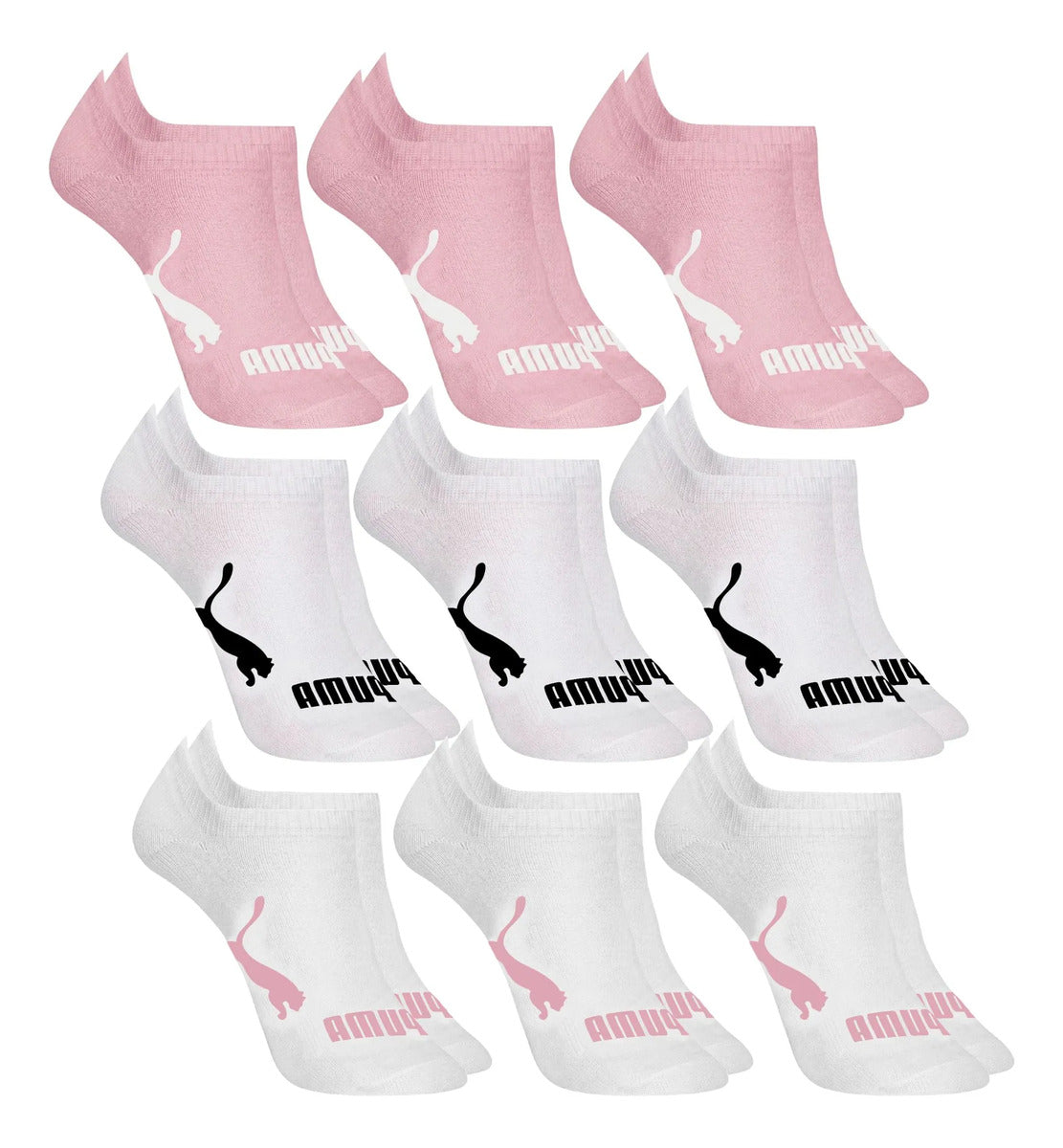 Kit 9 Pares Meias Invisível Puma Sapatilha Soquete Original