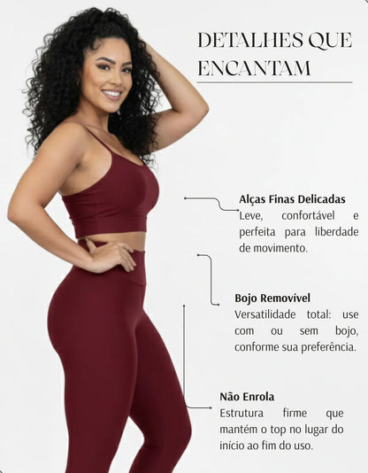 Top Fitness Academina De Alcinha Fina Com Bojo