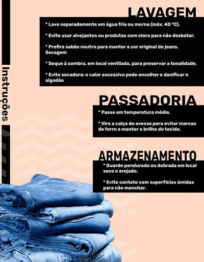 Kit 3 Calças Skinny Jeans Básica Feminina Cós Alto Casual