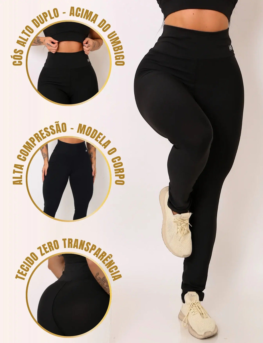 Calça Legging Fitness Zero Transparência Cintura Alta Koenig