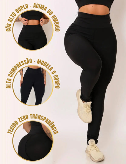 Calça Legging Fitness Zero Transparência Cintura Alta Koenig