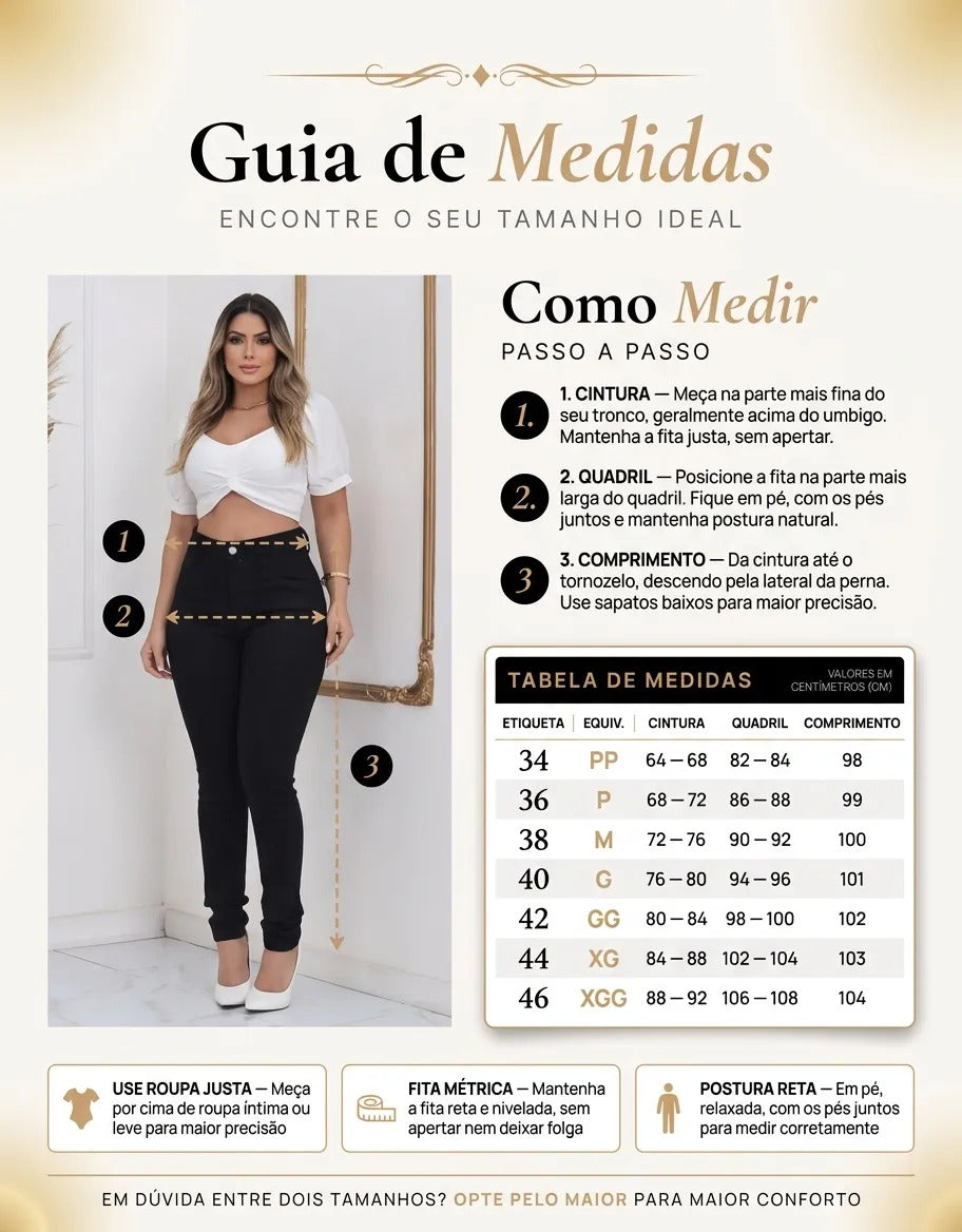Calça Jeans Feminina Preta Skiny Cintura Alta Levanta Bumbum